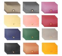60 Pièces Mini Enveloppes Colorées Enveloppe Cartes Cadeaux Petite Enveloppe avec Fermeture Coeur Enveloppe Kraft pour Lnvitations de Mariage Cartes de Voeux Cadeau (12 Couleurs)