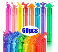 60 pièces Mini souffleur de bulles manuel, tubes à essai de bulles colorés, décorations de fête de mariage, baguettes à bulles en forme de dinosaure (liquide à bulles non inclus) Taille Unique,Mélange