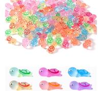 60 Pièces, Mini Tortues, Mini-Tortues Lumineuses, Miniatures De Tortue, Mini Tortues Lumineuses en Résine, Convient pour Aquarium, Maison De Poupée, Jardin Miniature, Bricolage (6 Couleurs)