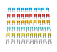 60 pièces Mini voiture fusibles 5A 10A 15A 20A 25A 30A ensemble mixte Kit ampli avec boîte Clip assortiment Auto lame Type fusible ensemble camion Câblage de protection