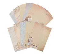 60 Pièces Papier à Lettres Vintage A4 Style Campagne | Papeterie Papier, Motifs Élégants, Format A4, Usage Bureau Maison, Style Rétro pour Courrier et Notes Style Aléatoire