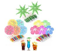 60 Pièces Parapluie Cocktail Papier Parasol Tropical Miniature en 3 Formes Classique Fleur Palmier Décoration Cocktail Colorée pour Boissons Gâteaux Fruits Accessoires Cocktail pour Bar Fête d’Été