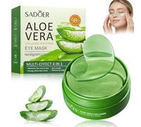 60 Pièces Patch Aloe Vera Yeux, Aloe Vera Masque, Masque Yeux Anti Cernes, Acide Hyaluronique, Patchs pour les Lèvres Anti-Rides, Patch Cernes et Poches, Anti Poche