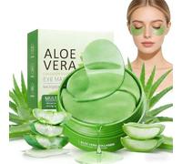 60 Pièces Patch Yeux Anti Cernes Aloe Vera,Patchs pour les Yeux Collagène et Acide Hyaluronique, Masque Yeux Hydratant,Aloe Vera Yeux Anti Ride pour Poches et Cernes,Soin Contour des Yeux Apaisant 80g