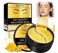 60 Pièces Patch Yeux Or 24k, Masque Hydratant pour Les Yeux, Réduit les Cernes, Poches, Pattes d'Oie et Rides, Masque Yeux pour hydrater, soulager la fatigue et la peau tendue