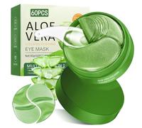 60 Pièces Patchs Yeux à l’Aloe Vera et Collagène, Masque Hydratant pour le Contour des Yeux, Réduit L’apparence des Cernes et Poches, Soin Lissant et Rafraîchissant