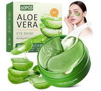 60 Pièces Patchs Yeux à l’Aloe Vera, Masque Yeux Collagène & Acide Hyaluronique, Anti-Âge, Hydratant et Rafraîchissant, Réduit les Cernes, Rides, Poches et Fatigue Oculaire
