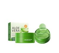 60 Pièces Patchs Yeux à l'Aloe Vera, Masque Yeux Collagène & Acide Hyaluronique, Éclaircit les Cernes, les Pattes d'oie et Réduit les Poches Sous les Yeux (2 boîtes)