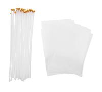 60 Pièces Petit Drapeau Portatif Blanc en Polyester en Polyester | Surface Unie, Usage abine Photo, Événements Intérieur Extérieur, pour Spectateurs Marathon et Diplômés