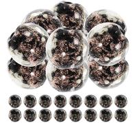 60 Pièces Petites Perles de Verre Lumineuses Noires | Surface Lisse, Trou Central, Accessoires Diy, Sachets pour Bracelet, Collier, Épingle