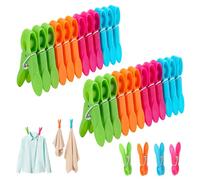 60 Pièces Pince a Linge,Pince a Linge avec des Ressorts Durables, Pinces à Linge antidérapantes,Clip de Brise-Vent, Serviette Clips, pour Vêtements, Serviette, Chaussettes,Jeans