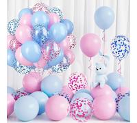 60 Pieces Pink And Blue Balloons, Girl Or Boy Balloons, Baby Shower Decorations For Children, Gender Revealing Balloons, Birthday Party Decorations, Wedding Balloons