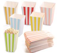 60 Pièces Popcorn Boîtes, Petit Rayures Boîtes à Popcorn en Papier, Conteneur de Bonbons, Snack Conteneur pour Accueil, Mariage, Cinéma ou Fête Anniversaire