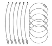 60 Pièces Porte-clés en Fil Cable Porte Clé Inox Anneau de Clé de Câbles en Acier Fil Câbles de Boucle Anneaux avec Joints pour Randonnée Pendre Étiquette de Bagage