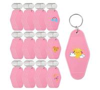 60 Pièces Porte-Clés Motel Vierge Vintage Hôtel Porte-Clés En Vrac Vinyle Impression Porte-Clés Étiquettes Pour Bricolage Artisanat Ornement, Rose