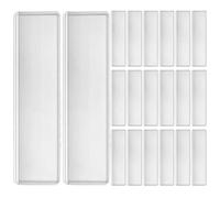 60 Pièces Porte-étiquette D’index Autocollant, 4,3x1,2 Pouces | Argenté, Lecture Facile et Identification Claire, pour Étagères et Bacs de Rangement en Bureau ou Classe