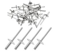 60 Pièces Rivets Aveugles à Grande Bride 4,8mm, Rivet Plaque Immatriculation à Grande Tête en Acier Inoxydable 304 pour Métal Plastique Bois Protection Contre Chocs Meubles(4.8X8X16mm)