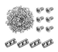 60 Pièces Serre-Câbles m3, Clips pour Câble Métallique, Double Trou Pince Câble Métallique,Wire Rope Clips avec Capuchon de Borne à Vis M3/M4 pour Trou de Ligne de 3mm (B)