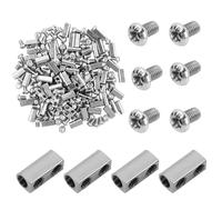 60 Pièces Serre-Câbles m3, Clips pour Câble Métallique, Double Trou Pince Câble Métallique,Wire Rope Clips avec Capuchon de Borne à Vis M3/M4 pour Trou de Ligne de 3mm (A)