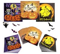 60 Pièces Serviettes Halloween Fournitures Fête D'Halloween Citrouilles Sorcières Serviette Papier Halloween Accessoires De Table Serviettes De Table Anniversaire