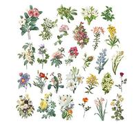 60 Pièces/Set Vintage Fleurs Stickers Scrapbooking Diy Diary Album Usb Label Cadeau