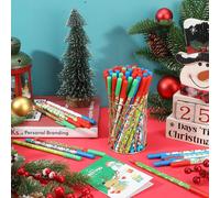 60 Pièces Stylos À Bille De Noël,6 Styles Stylo Rétractable 16cm Bonhomme De Neige Renne Père Noël Stylos À Bille Pour Remplissage De Bas De Noël Cadeaux De Fête De Fin D'année
