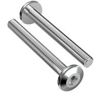 60 Pièces Tete de Vis Boulon Galvanisé M6x30 Vis Tete Plate Allen Six Pans Creux Entièrement Filetées Boulons Acier Meubles Cylindrique pour Meubles Lits Bébé D'enfants Chaises