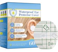 60 Pieces Waterproof Ear Stickers,Self-Adhesive Ear Covers,Waterproof Ear Covers,Children's Swimming Pool Ear Patch,Transparent,For Swimming,Shower,Surf,Internal Ear Protection