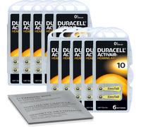 Duracell Pile pour appareil auditif ZA 10 Activair 10 1,45 V 90 mAh zinc-air 6 pièces