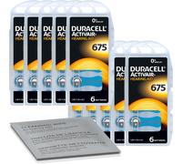 60 piles auditives Duracell Activair 675 bleues (10 x 6 pages) + chiffon de n...