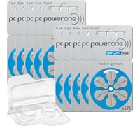 60 piles auditives PowerOne Implant Plus P675 bleues (10 x 6 pages)+Boîte de ...