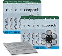 60 piles auditives VARTA ecopack bleu 675 (10 x blister de 6) + chiffon de ne...