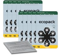 60 x piles pour appareils auditifs VARTA ecopack jaune 10 (10 x blister 6) + ...