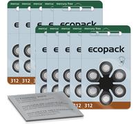 60 piles auditives VARTA ecopack marron 312 (10 x blister de 6) + chiffon de ...