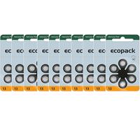 60 piles auditives Varta Ecopack taille 13 PR48 10 x blister de 6 couleur orange