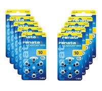 60 piles Renata PileS auditiveS ZA10 JAUNE