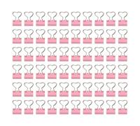 60 pinces à reliure en forme de cœur rose, pinces à reliure pour papier en métal avec une forte force de serrage, petites pinces à poignée en forme de cœur pour l’organisation de