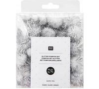 60 pompons brillants argentés Argenté G