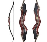 60 Pouces d’abattage Arc recourbé Arc en Bois poignée Arc recurve Arc de Chasse 30-45Lbs pour débutant à avancé Adultes Main Droite (35 lbs)