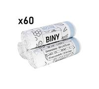 60 sacs poubelles résistants BINY 30L/50L