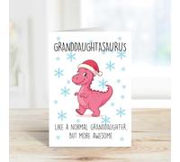 60 Second Makeover Carte de Noël limitée pour petite-fille rose, comme un père normal mais plus génial.