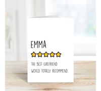 60 Second Makeover Carte de vœux personnalisée 5 étoiles pour petite amie, anniversaire, Saint-Valentin