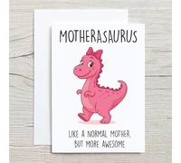 60 Second Makeover Carte de vœux rose Motherasaurus Limited pour fête des mères et anniversaire