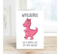 60 Second Makeover Carte de vœux Wifasaurus rose pour femme, dinosaure, fête des mères, anniversaire