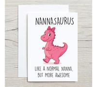 60 Second Makeover Cartes de vœux pour Nannasaurus - Cadeau d'anniversaire pour grand-mère - Dinosaure - Fête des mères - Cartes d'anniversaire amusantes avec enveloppes - Message cadeau