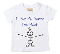 60 Second Makeover garçons J'aime ma Tata This Much T-Shirt bébé en âge Bas Enfants Disponible en Tailles 0-6 Mois pour 14-15 Ans Son bâton Personne - Blanc, 12-13 Ans