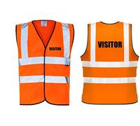 60 Second Makeover Hi Viz Orange Visibilité Gilets Visiteur Sécurité Haute Visibilité Vêtements de Travail Construction Site - Orange, XXL