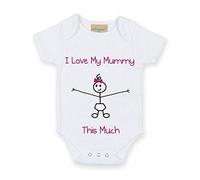 60 Second Makeover I Love My Mummy This Much Blanc Filles Grenouillère Croissance De Bébé Nouveau Bébé Bâton De Cadeau Personne - Blanc, 3-6 Months