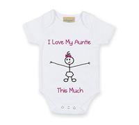 60 Second Makeover J'aime Ma Tata This Much Blanc Filles Grenouillère Croissance De Bébé Cadeau Nouveau Né Bâton Personne - Blanc, 12-18 Months