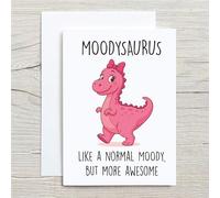 60 Second Makeover Limited Carte d'anniversaire humoristique Motif dinosaure Moodysaurus Rose